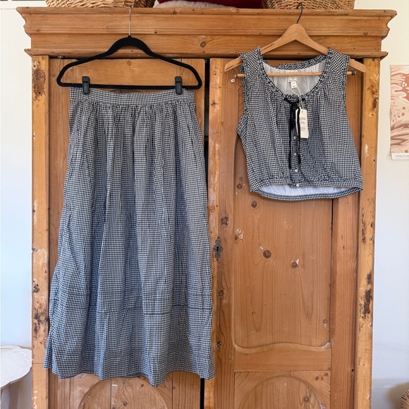 Doen Dresses & Skirts - Gap x Doen navy Gingham Set